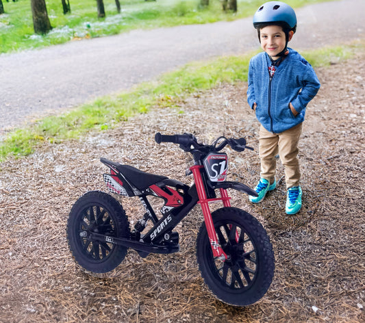 Voltino Kinder Elektro Motorrad Laufrad 120W/24V, max. 6km/h oder 15 km/h, 14 Zoll